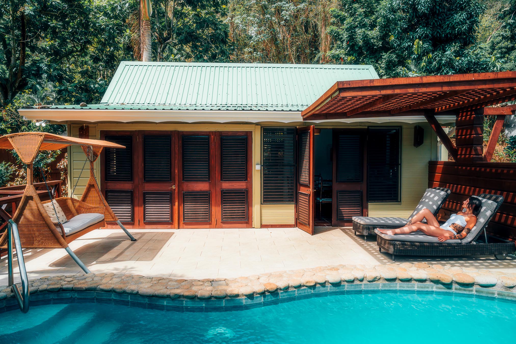 villa surrounded by trees